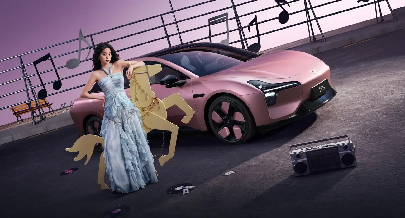 XPENG MONA M03 Sakura Pink theme pack official image