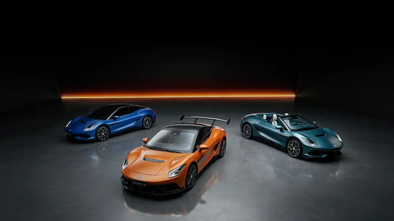 DENZA Z Coupe, Racing and Spider in a studio